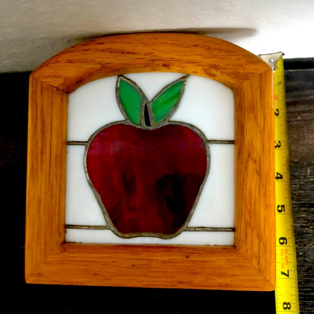 Napkin holder glass apple wooden
